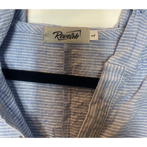 Reverb Pinstripe Lightweight Hoodie Roll Tab Sleeves Front Pocket Size Large - Picture 9 of 10